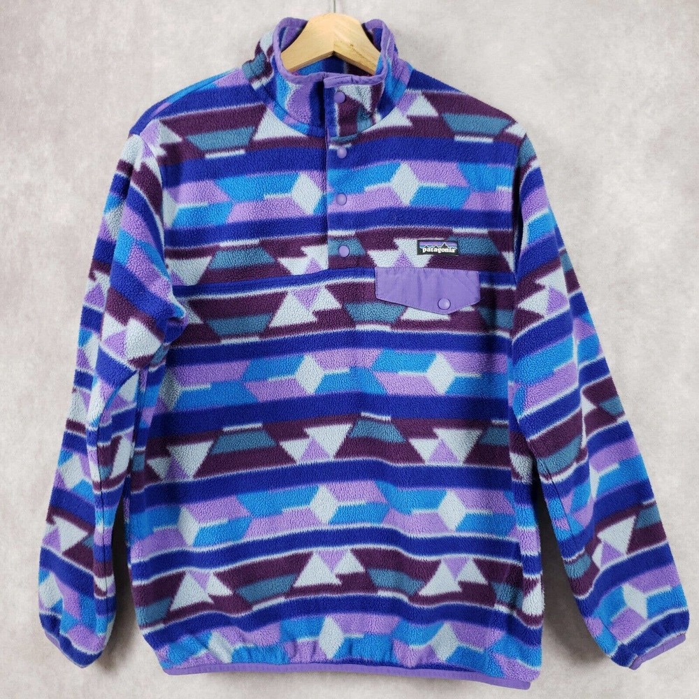Women's Patagonia Synchilla Guatemalan Tango Aztec Snap T Pullover Size Medium